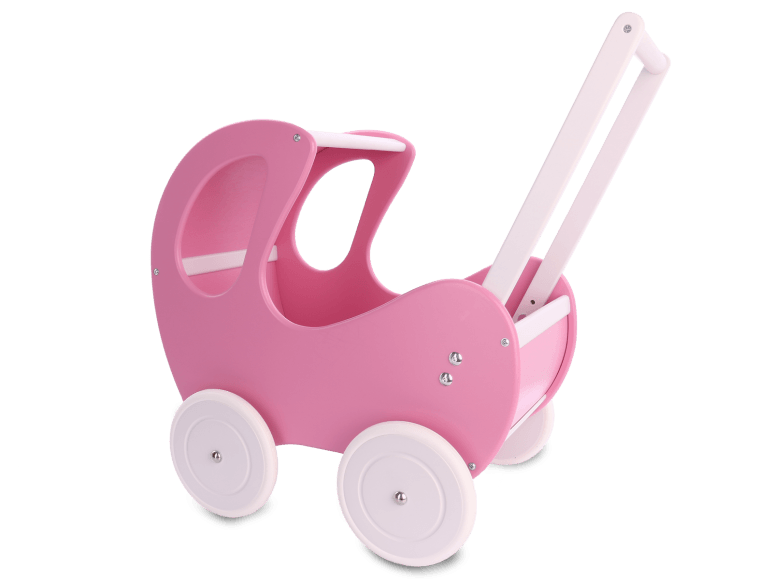 Drewniany wózek dla lalek - retro